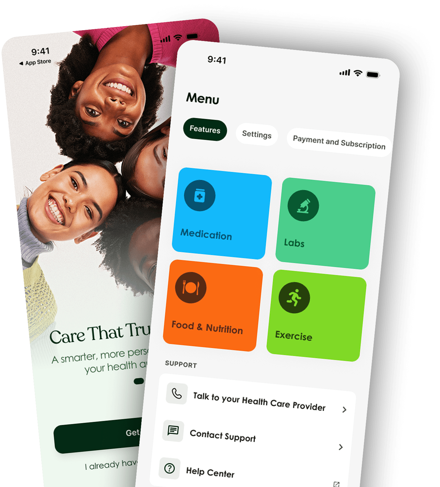 Dovo care app screen